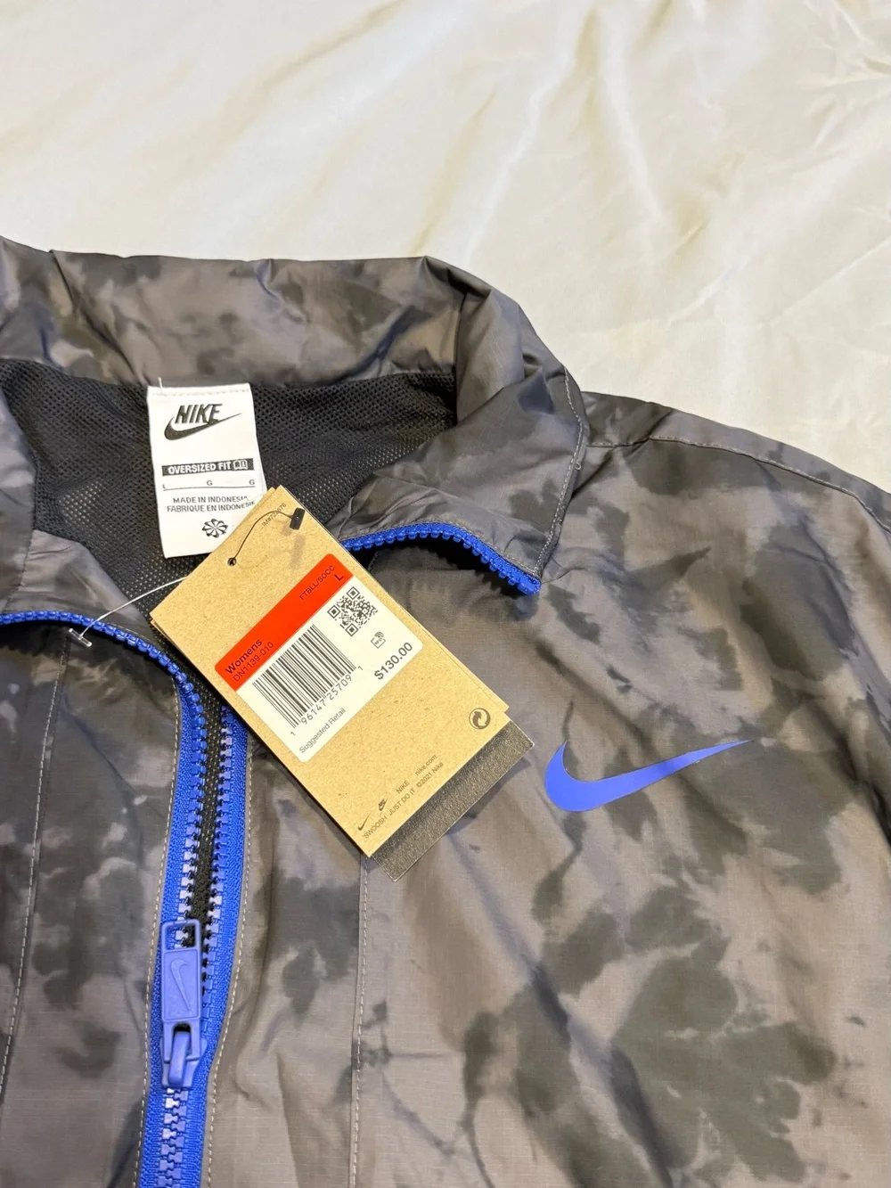 Nike Black Camo Jacket with Blue Trim